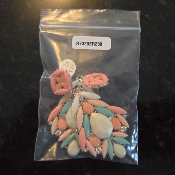 Colorful Teardrop Dangle Earrings - Picture 3 of 4